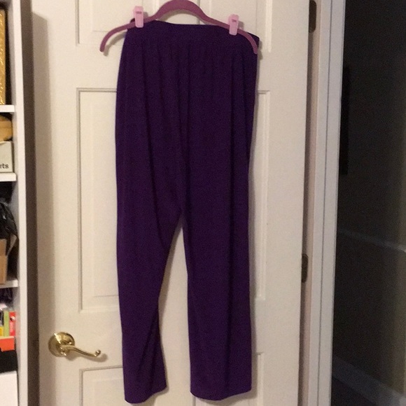 EUC,IMAN,PALAZZO PANT,EGGPLANT PURPLE,2X SHORT29”inseamFLAT FRONT,GATHERED WAIST - Picture 5 of 7